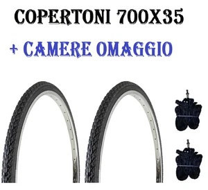 2 Copertoni Bici 28 City Bike Trekking 700x35c Pneumatici+Camere 28X1 5/8 3/8 - Foto 1 di 1