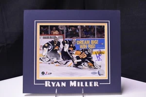 Ryan Miller Buffalo Sabres Signed Action Photo with Custom Matting w/COA 12x16in - Picture 1 of 7