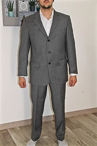 costume gris en laine SERGE BLANCO veste T 52 pantalon T 42/44 fr - Imagen 1 de 7