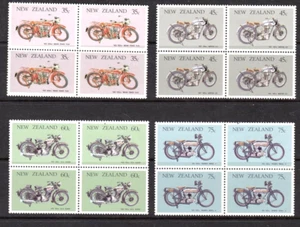 NEW ZEALAND #846-849 1986 Motorcycles Block of 4 Set MNH - Picture 1 of 2
