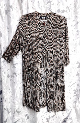 OFF WHITE M L CARDIGAN GIACCA TOPPER SPINA DI PESCE ZIG ZAG STAMPA MACULATA SPACCO CENTRO SCHIENA