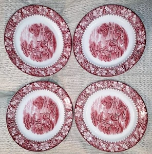 4er SET HOLZ BURSLEM ENGLAND KOLONIALTELLER *** KOSTENLOSER VERSAND *** - Bild 1 von 7