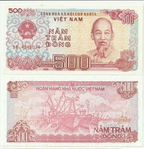 Vietnam 500 Dong Banknote UNC 1988  - Picture 1 of 2