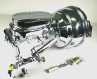 Chrome 8" Dual Power Booster Milled Master Cylinder & Bracket A-Body Disc Disc