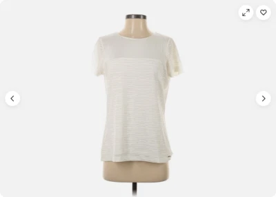 Calvin Klein Womens shirt short sleeve (IVORY, SMALL) NWOT - Image 1 of 2