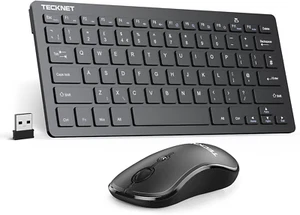 TECKNET Mini Wireless Keyboard and Mouse Set, 2.4G Cordless USB Keyboard and Sil - Picture 1 of 7