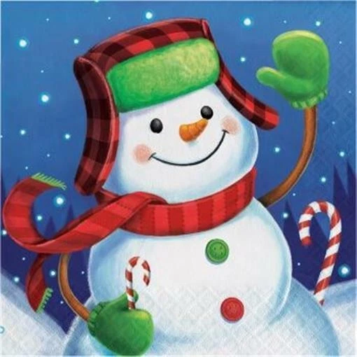 Paquete de 16 servilletas de almuerzo divertidas de invierno decoración de fiesta de Navidad de invierno Foto 1 de 1