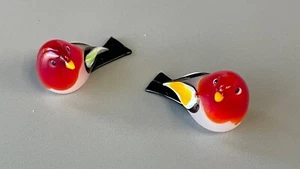 Murano Glas Baby Vogel Paar -- feuerrot  - Bild 1 von 4