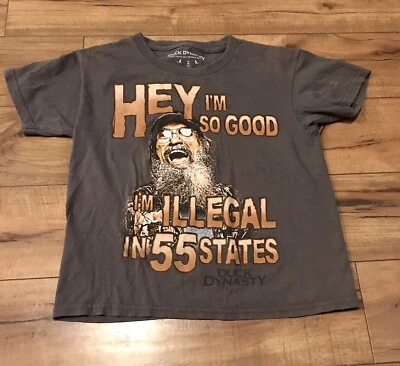Duck Dynasty мальчиков серый футболка "Эй, я так хорошо" размер средний (8) ~ EUC ~ * WOW * - Изображение 1 из 4