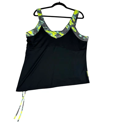Top Reebok para mujer 18/20 negro verde Play Dry sin mangas ropa activa elástico Foto 1 de 4