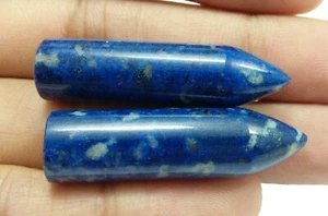 95.20Ct Natural Lapis Lazuli Point Pencil Cabochon Pair Loose Gemstone Wholesale - Picture 1 of 9