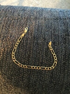 10 Karat Gelbgold 7 Zoll Figaro Kettenarmband 2,5 Gramm - Bild 1 von 2