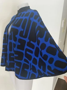 Ming Wang Damen Top Poncho schwarz blau geknöpft Gr. PS ~ WUNDERSCHÖN ~  - Bild 1 von 8