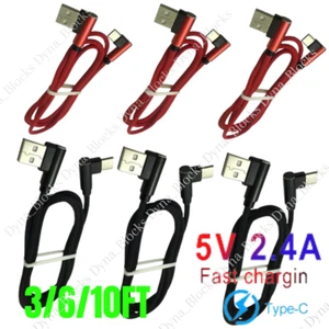 Type C Cable 90 Degree Right Angle Fast Charger Cord For Samsung iPhone 15 Pro - Picture 1 of 10
