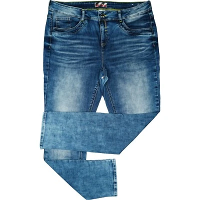 Street One Damen super Stretch Jeans Hose straight Leg 48 W36 L32 blau Übergröße - Bild 1 von 4