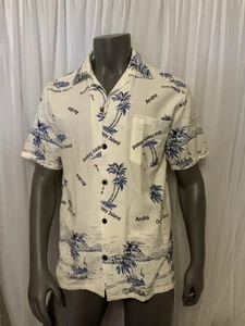 Island Expressions Aruba One Happy Island Hawaiian Shirt Men’s L - Picture 1 of 12