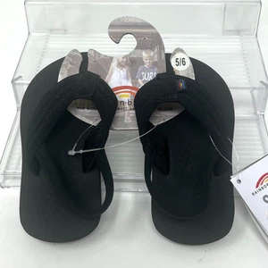 Infradito bambino arcobaleno nero nuovo con etichetta sandali cinturino posteriore ragazza ragazzo unisex - Foto 1 di 3