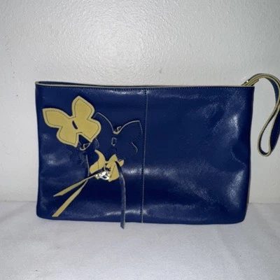 Roberta Gandolfi Genuine leather Italian butterfly purse Spring Blue Summer - Image 1 of 4