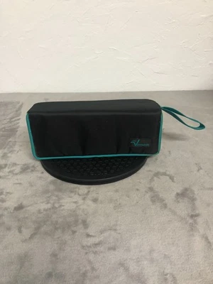 Nice 1980s Black & Teal Lebo 24 Cassette Nylon Carrying Case Voyager Zippered - Image 1 of 4