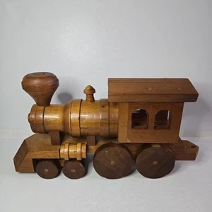 Vintage Hand Made Wooden Train /Locomotive/Coal Car/24" /Some Damage/Large Scale - Picture 1 of 24