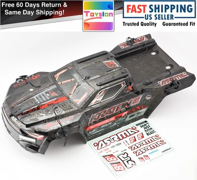 KRATON 8S EXB - Body Shell (V2 Black polycarbonate cover & Body Pins ARA5808V2 - Image 1 of 4