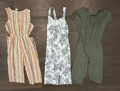 Girls - 3 Pack Jumpsuit Rompers (2 Carter’s kids & Other Is Unbranded - Size 8 - Image 1 of 4