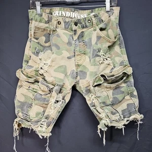 Grindhouse Distressed Camo Cargo Shorts Size 34 - Picture 1 of 7