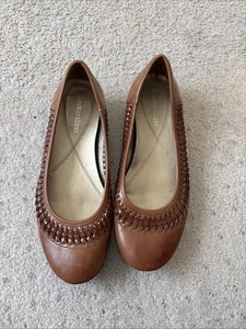 Naturalizer Wedged Heel Pump Shoes Women’s Size 8 Tan Braided Design - Picture 1 of 2