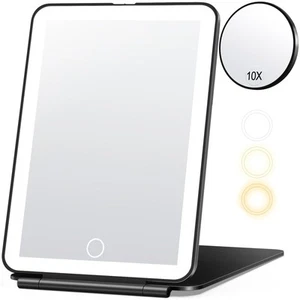 Rechargeable Travel Makeup Mirror, Vanity Mirror with 80LEDs, 3 Color Lightin... - Bild 1 von 6