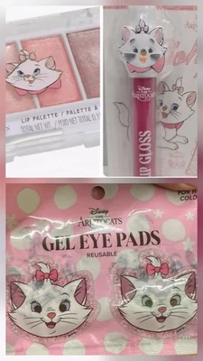 3шт набор Disney The Aristocats Мари блестящий кромки палитра и бальзам, гель подглазники новый! - Изображение 1 из 4