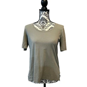 Madewell Hi Lo Side Slit Olive T Shirt XS - Picture 1 of 14