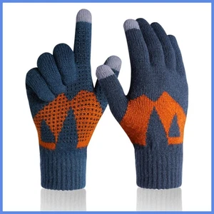 Dicke Thermo Woll Strick Winter Handschuhe Touchscreen Wollhandschuhe mit Griff - Bild 1 von 10