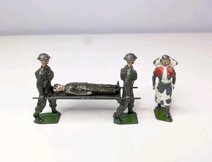 Britains Blei WW1 Trage Träger mit Opfer & Krankenschwester - Bild 1 von 10