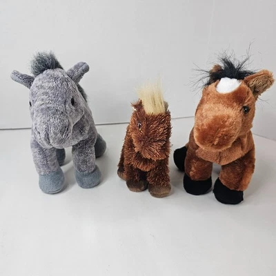 Ganz Webkinz 3 Horses Plush Grey Brown Arabian Lil Kinz Stuffed Animal NO CODE - Image 1 of 4