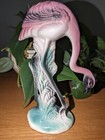 Vintage Mid-Century Pink Flamingo Ceramic Figurine          7 1/2"