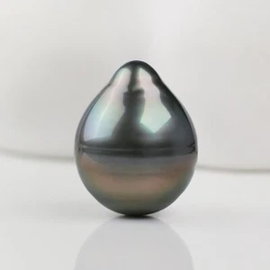 Perla suelta grande de agua salada de Tahití gris negro 15,9 x 20 mm sin perforar, 31,15 quilates - Imagen 1 de 6