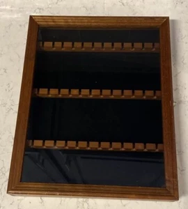 Spoon Holder Wood Wall Mount Display 36 Slot Cabinet Glass Door 12.5”x 16” - Picture 1 of 8