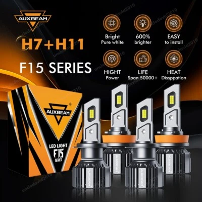 For Hyundai Veloster 2013-2017 AUXBEAM LED Headlight High Low Beam Bulbs 20000LM - Image 1 of 4