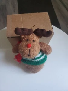 Christmas Knit Plush Reindeer Stuffed Animal - Picture 1 of 7