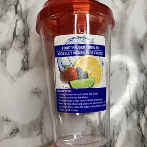Fruit Infuser Tumbler Water Bottle - Orange - Picture 1 of 3