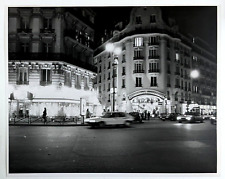 1980s Paris France Cafe De La Rotonde Night Street Scene Vintage Photo