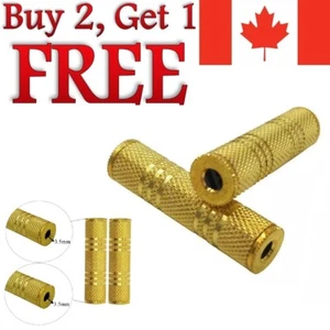 3.5mm Aux Audio Adapter Extender Female to Female Coupler Jack Gold Extension - Picture 1 of 3