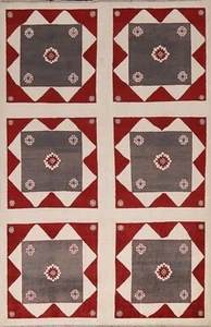 Geometric Gabbeh Contemporary Oriental Area Rug Wool Hand-knotted Carpet 7x9 ft - Picture 1 of 12