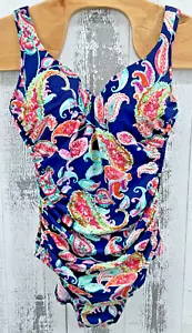 Miraclesuit Paisley Print One Piece Swimsuit Underwire Tummy Control Shaping 12 - Picture 1 of 6