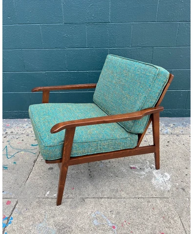 Mid-Century Danish armchair, refinished wood + new cushions Cover