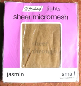 VINTAGE St MICHAEL LADIES NYLON TIGHTS SHEER MICROMESH JASMIN SMALL SEALED PACK - Picture 1 of 2