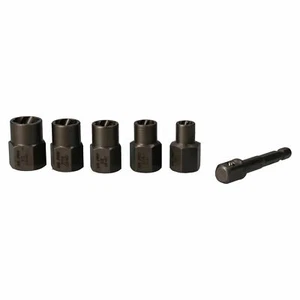 6 Stck. 3/8 Zoll Antrieb oder Bohrer Bolzenausdreher Radsicherungsmutter Entferner Set 6 mm - 12,7 mm - Bild 1 von 3