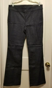 Pantalones de mezclilla Ann Taylor DEVIN de pierna acampanada, algodón, azul oscuro, ins 32,5, talla 12, nuevos con etiquetas - Imagen 1 de 9