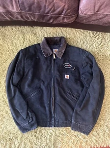 VTG Carhartt Detroit Jacket Mens 46 Blanket Lined Distressed Workwear 26x26 - Picture 1 of 11