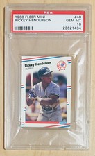 1988 Fleer  Mini #40 Rickey Henderson PSA 10 Gem Mint.